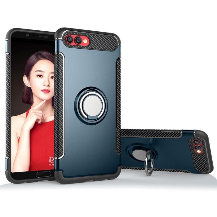 Bild 1, Huawei Honor 10 - Armour Ring Skal - Navyblue