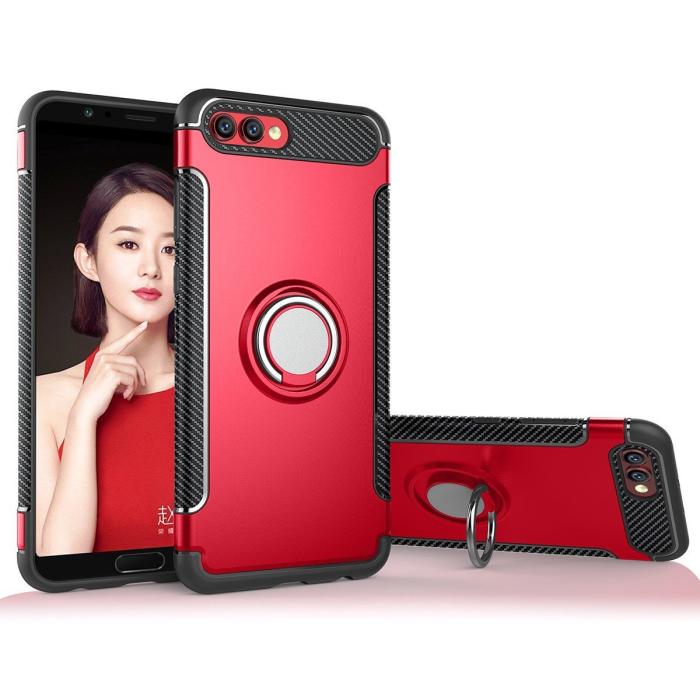 Bild 1, Huawei Honor 10 - Armour Ring Skal - Röd