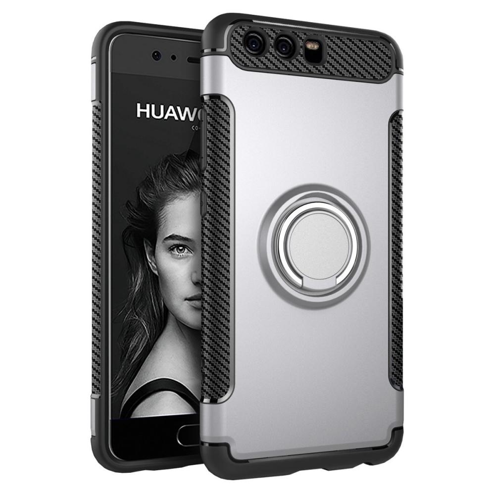 Huawei P10 - Armour Ring Skal - Silver