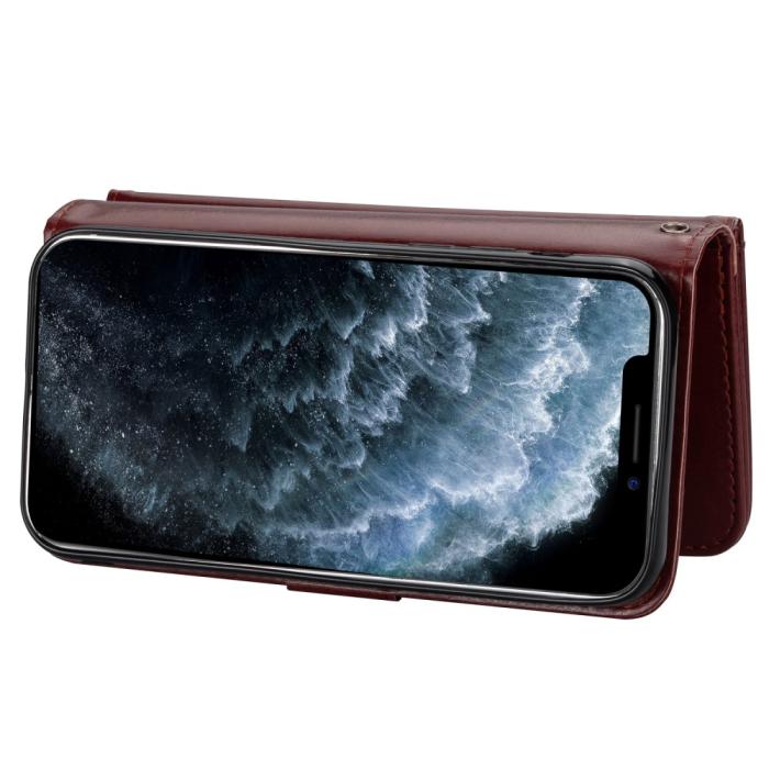 Bild 4, iPhone 12 Pro Max - 9-korts 2in1 Magnet/Fodral - Brun
