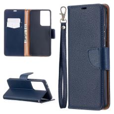 Samsung Galaxy S21 Ultra - Litchi Shark Fodral - Mörk Blå