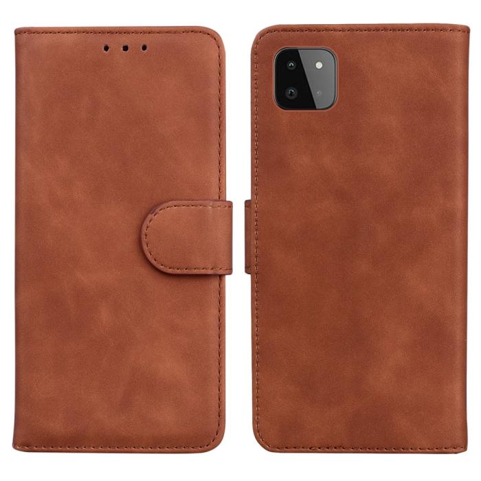 Bild 1, Samsung Galaxy A22 5G - Solid Läder Fodral - Brun