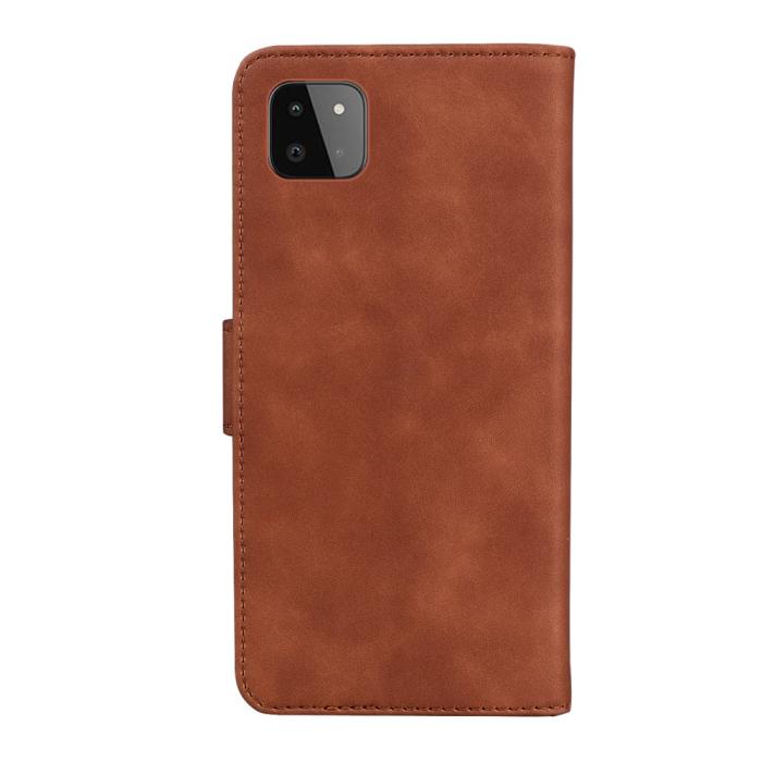 Bild 3, Samsung Galaxy A22 5G - Solid Läder Fodral - Brun