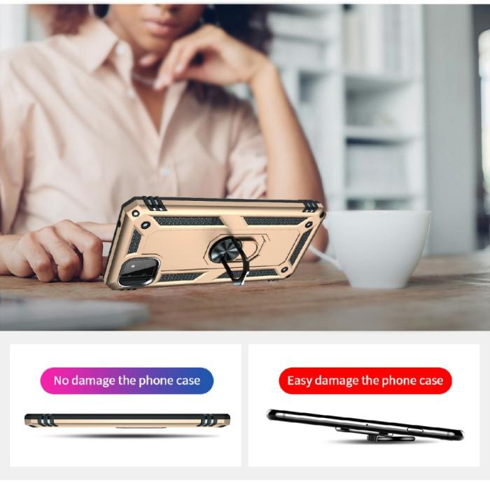 Bild 2, Samsung Galaxy A22 5G - Armor Hybrid Ring Skal - Guld