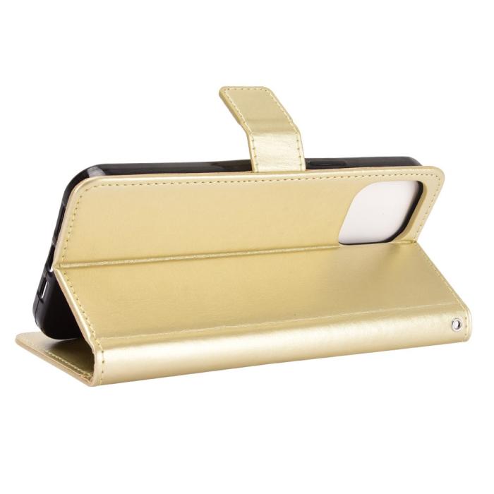 Bild 5, iPhone 13 Pro Max - Klassiskt Läder Fodral - Guld
