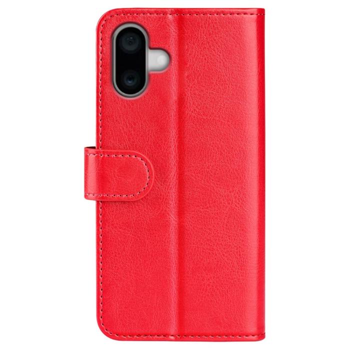 Bild 6, iPhone 16 Fodral Läder Crazy Horse Röd