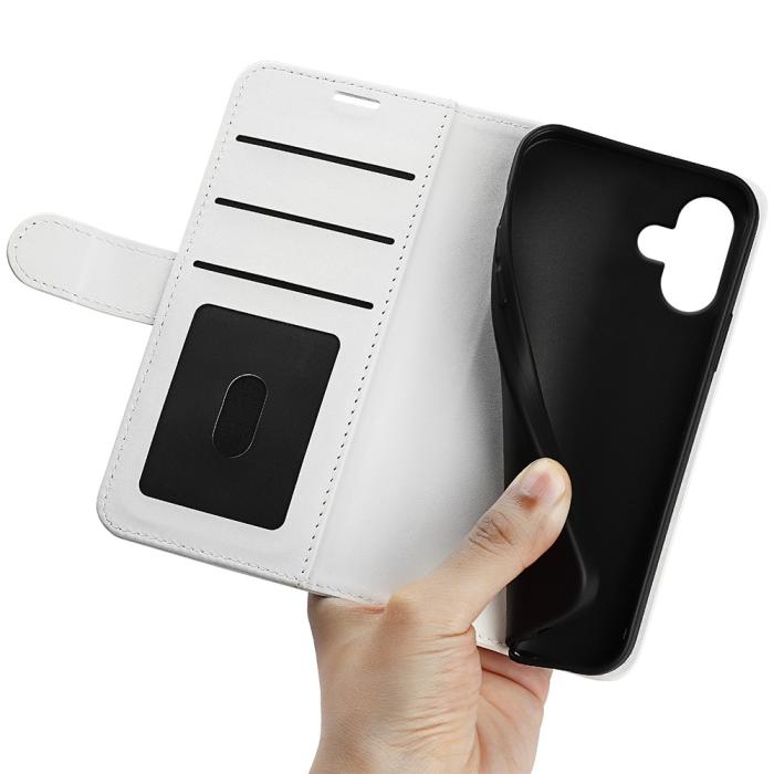 Bild 4, iPhone 16 Fodral Läder Crazy Horse Vit