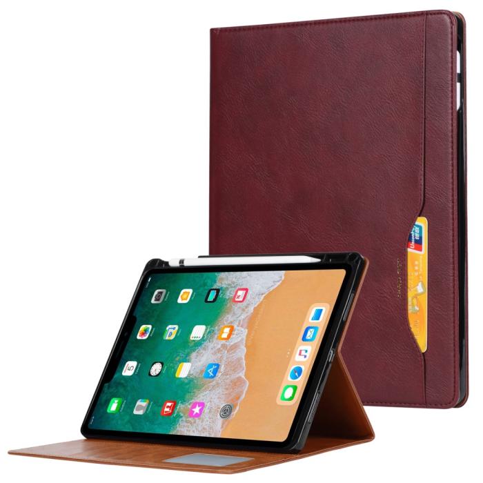 Bild 1, iPad Mini 2024/2021 Fodral Pennhållare Och Frontficka Vinröd