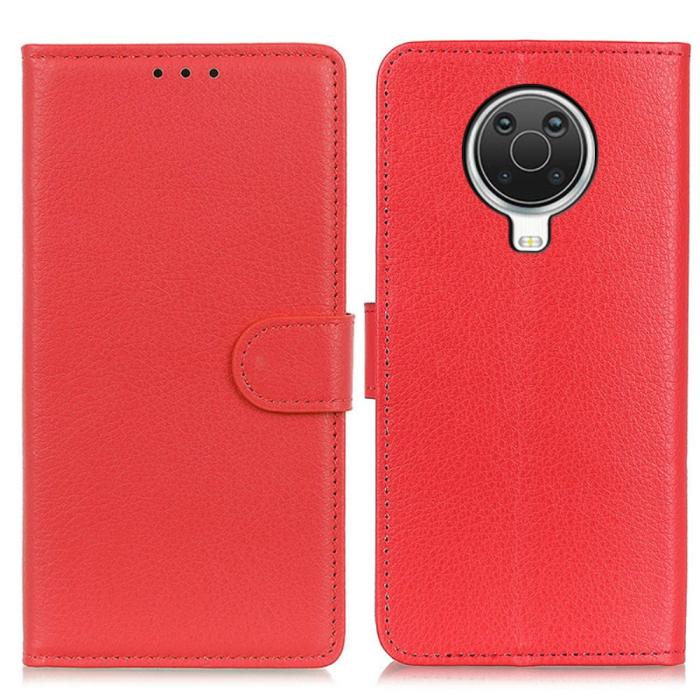 Bild 1, Nokia G10 / G20 Fodral Litchi Läder Röd