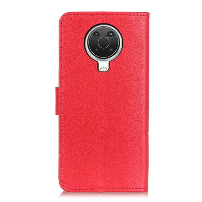 Bild 2, Nokia G10 / G20 Fodral Litchi Läder Röd
