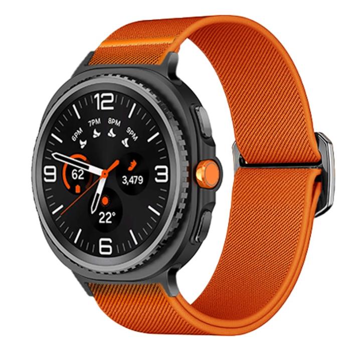 Bild 2, Galaxy Watch 8 46/44/40 mm Armband Justerbart Nylon Orange