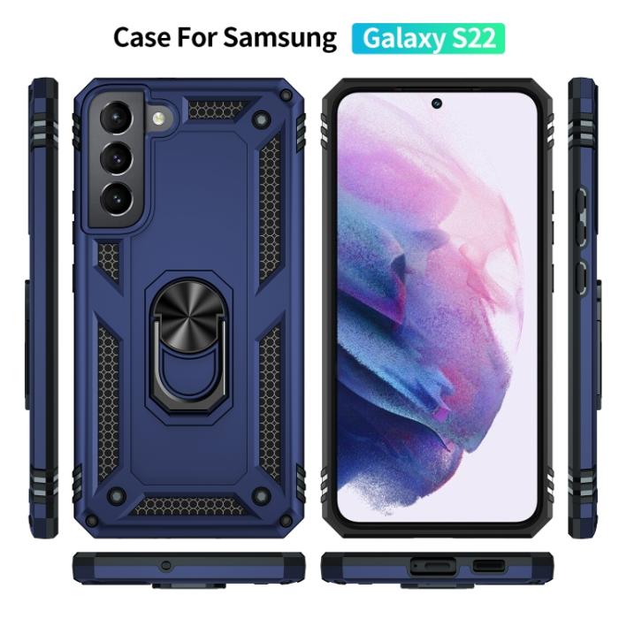 Bild 2, Samsung Galaxy S22 Skal Ring Armor Hybrid Blå
