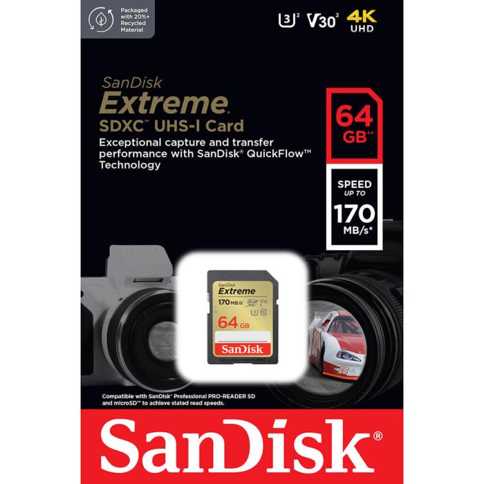 Bild 2, SanDisk SDXC Extreme 64 GB Minneskort