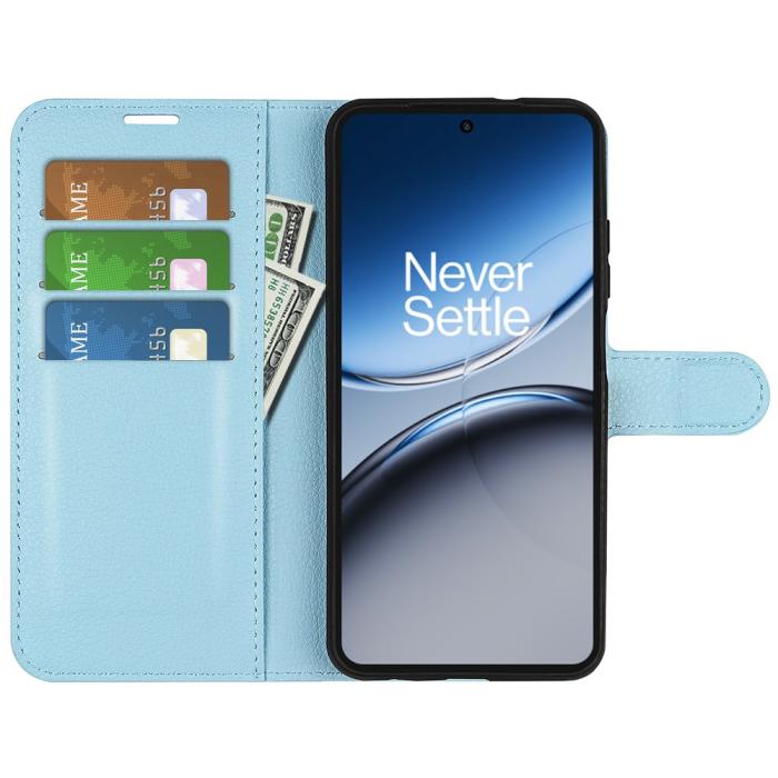 Bild 2, OnePlus Nord 4 Fodral Litchi Läder Blå