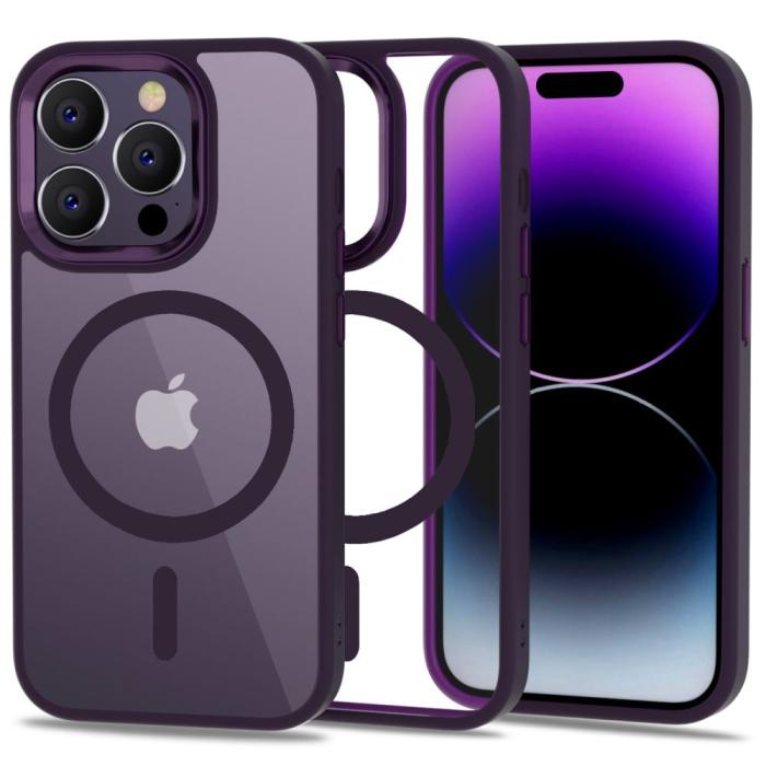 Bild 1, Tech-Protect iPhone 14 Pro Skal MagSafe MagMat Lila/Transparent