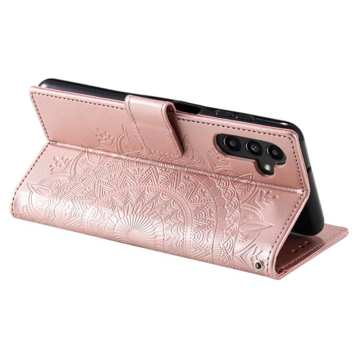 Bild 4, Samsung Galaxy S23 FE Fodral Mandala Läder Roséguld