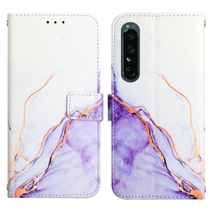 Bild 2, Sony Xperia 1 IV Fodral Marmor Vit/Lila