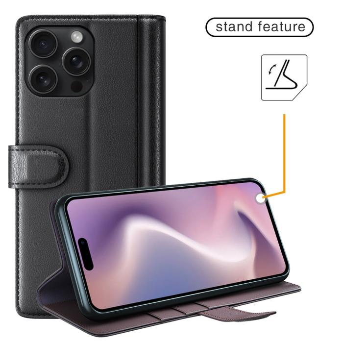 Bild 5, iPhone 16 Pro Fodral Premium Äkta Läder Brun