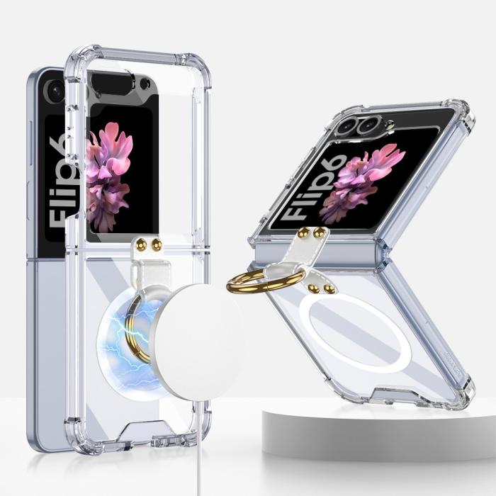 Bild 1, GKK Galaxy Z Flip 6 / 7 FE Skal Med Ringhållare Magsafe Transparent