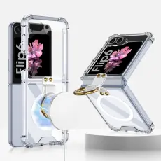 GKK Galaxy Z Flip 6 / 7 FE Skal Med Ringhållare Magsafe Transparent