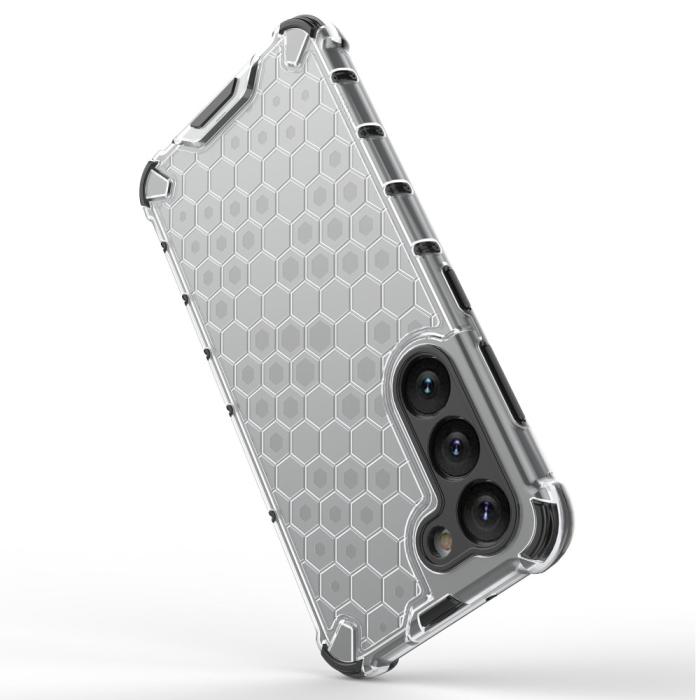 Bild 3, Samsung Galaxy S23 Skal Shockproof Honeycomb Textur Grå