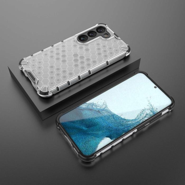 Bild 6, Samsung Galaxy S23 Skal Shockproof Honeycomb Textur Grå