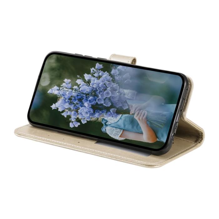 Bild 3, iPhone 17e / 16e Fodral Mandala Läder Guld