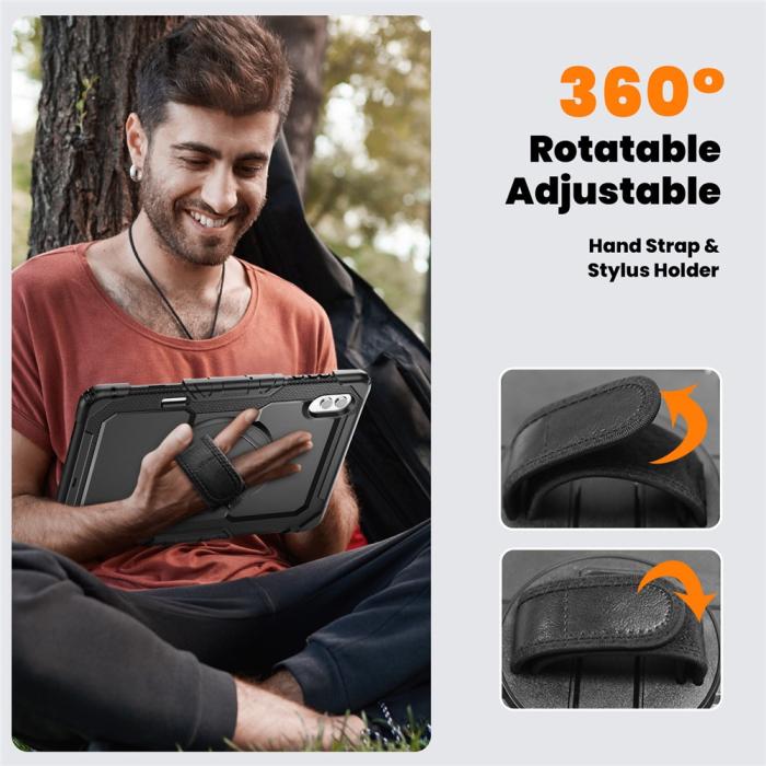 Bild 6, Galaxy Tab S11 Ultra Skal 360 Shockproof Hybrid Kickstand Svart