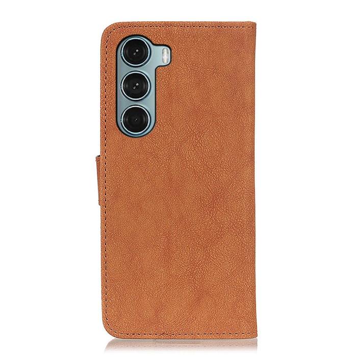Bild 3, KHAZNEH Motorola Moto G200 Fodral Vintage Split Läder Brun