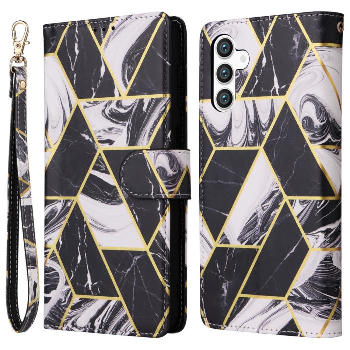 Bild 1, Samsung Galaxy S24 Plus Fodral Läder Marmor Svart