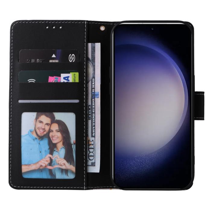 Bild 2, Samsung Galaxy S24 Plus Fodral Läder Marmor Svart