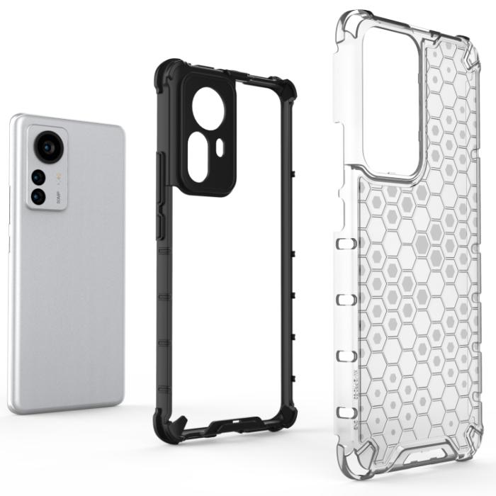 Bild 3, Xiaomi 12 Pro Skal Hybrid Honeycomb Vit