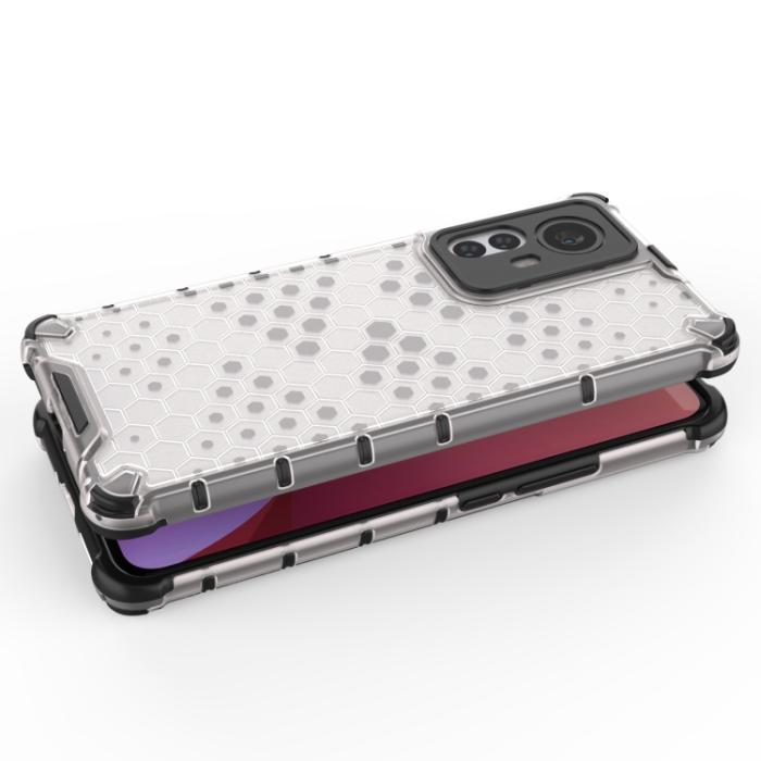 Bild 4, Xiaomi 12 Pro Skal Hybrid Honeycomb Vit