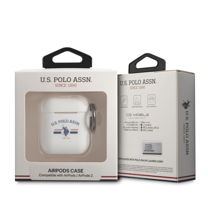 Bild 3, U.S. Polo Horses Flag AirPods Fodral Vit