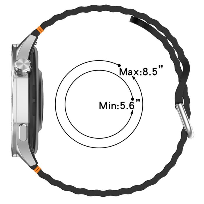 Bild 6, Klockarmband 20 mm Silikon Wave Design Grå