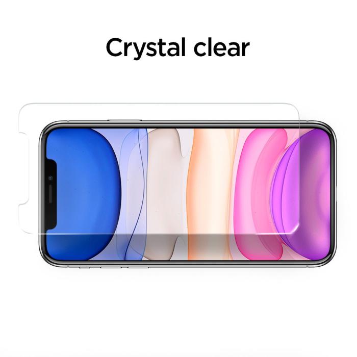 Bild 4, Spigen iPhone 11 / XR ALM Glas FC Heltäckande Skärmskydd