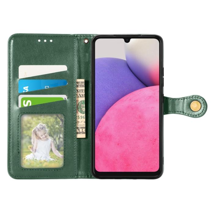 Bild 3, Samsung Galaxy A33 5G Fodral Solid Läder Grön