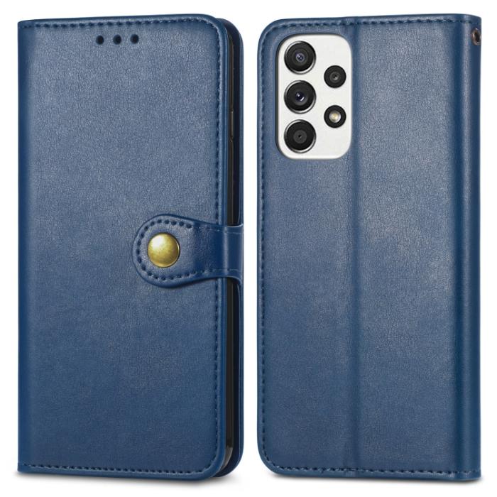 Bild 2, Samsung Galaxy A33 5G Fodral Solid Läder Blå
