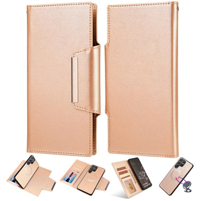 Bild 1, Samsung Galaxy S23 Ultra 2in1 Magnet Fodral Guld