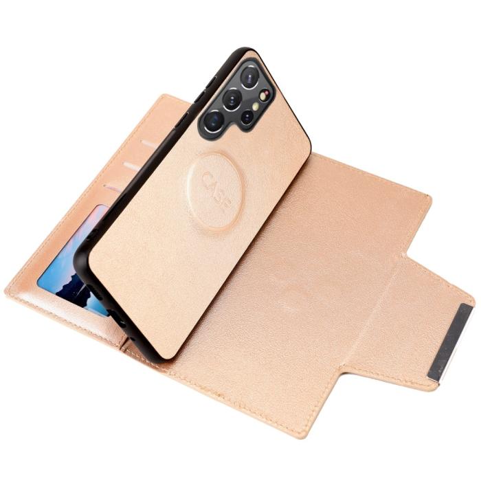 Bild 2, Samsung Galaxy S23 Ultra 2in1 Magnet Fodral Guld