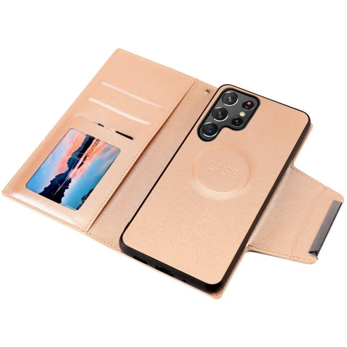 Bild 3, Samsung Galaxy S23 Ultra 2in1 Magnet Fodral Guld