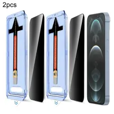 iPhone 12 Pro Max 2-PACK Sk&auml;rmskydd H&auml;rdat Glas Privacy