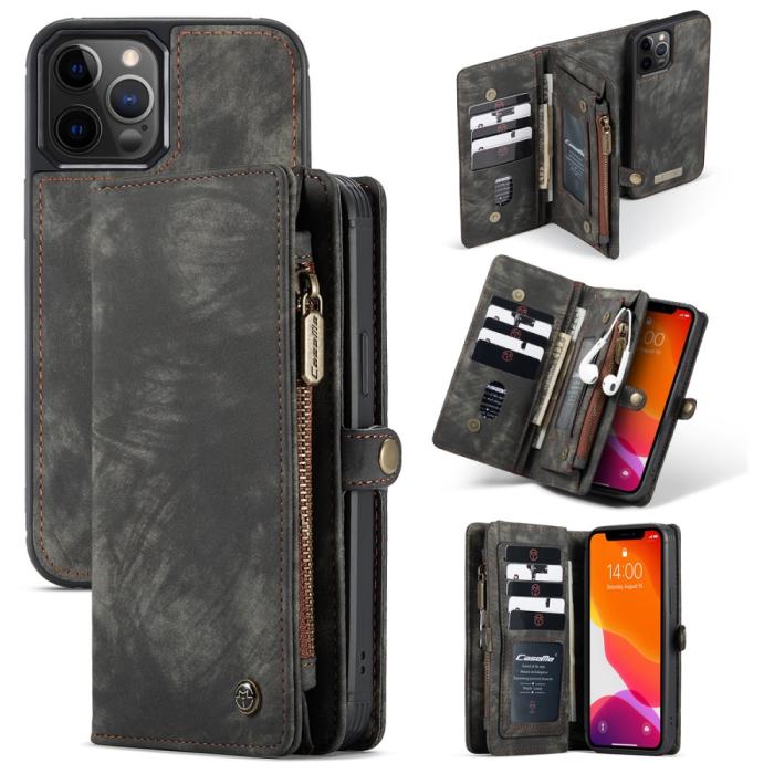 Bild 2, iPhone 12 Pro Max - CASEME 2-i-1 Magnet Skal/Fodral - Svart