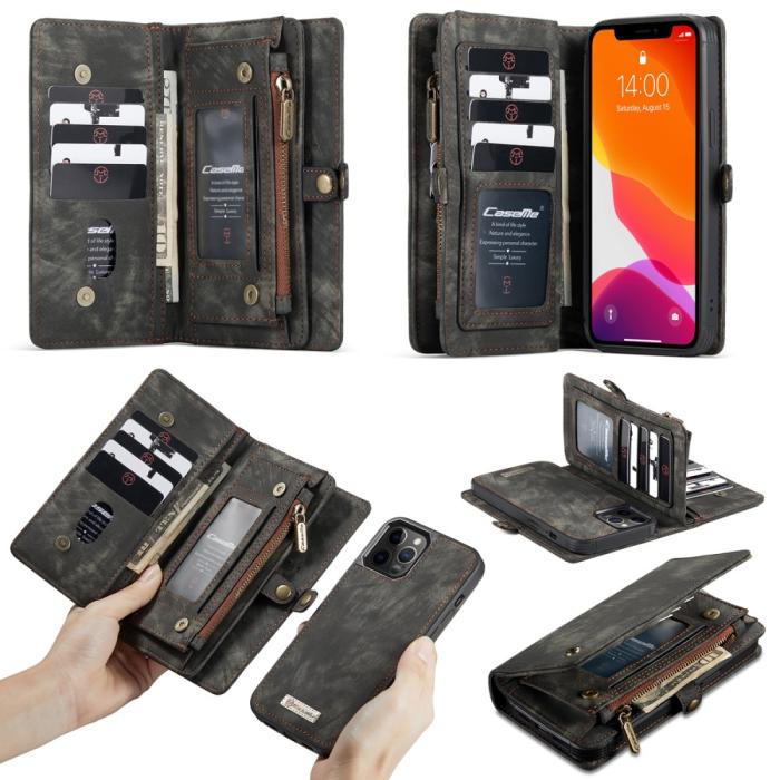 Bild 3, iPhone 12 Pro Max - CASEME 2-i-1 Magnet Skal/Fodral - Svart
