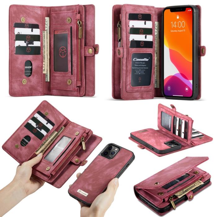 Bild 2, iPhone 12 Pro Max - CASEME 2-i-1 Magnet Skal/Fodral - Röd