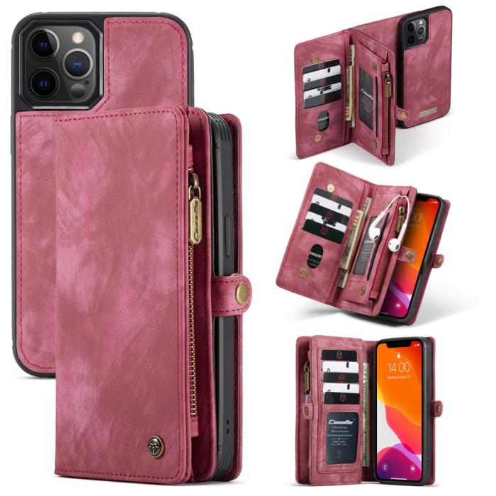 Bild 4, iPhone 12 Pro Max - CASEME 2-i-1 Magnet Skal/Fodral - Röd