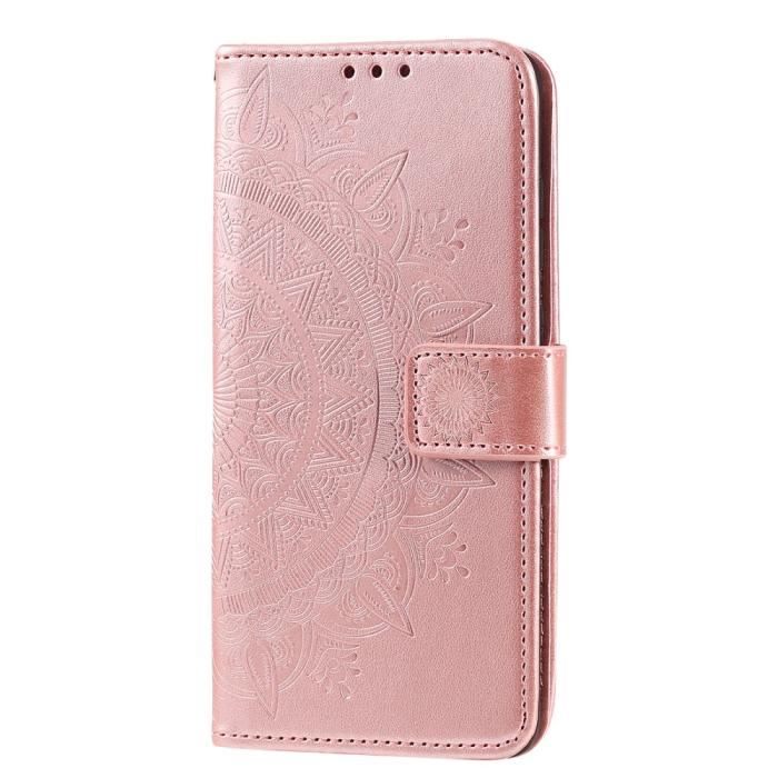 Bild 4, Samsung Galaxy S21 Ultra - Mandala Läder Fodral - Roséguld