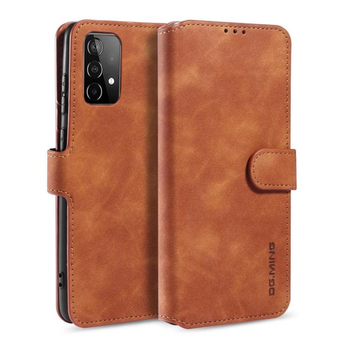Bild 1, Samsung Galaxy A52 / A52s - DG.MING Retro Läder Fodral - Brun