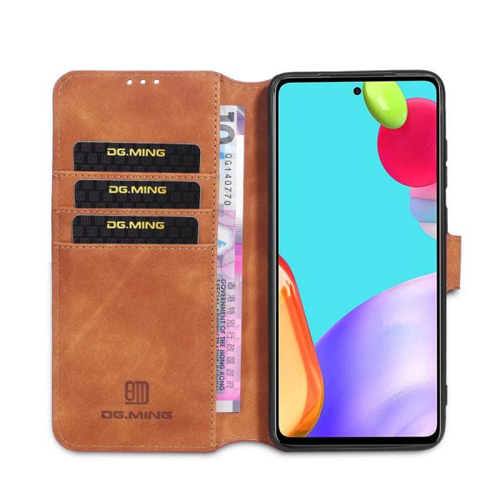 Bild 4, Samsung Galaxy A52 / A52s - DG.MING Retro Läder Fodral - Brun