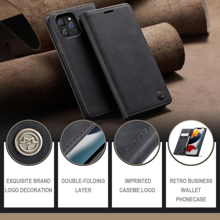 Bild 2, iPhone 13 Pro Max - CASEME Retro Fodral - Svart